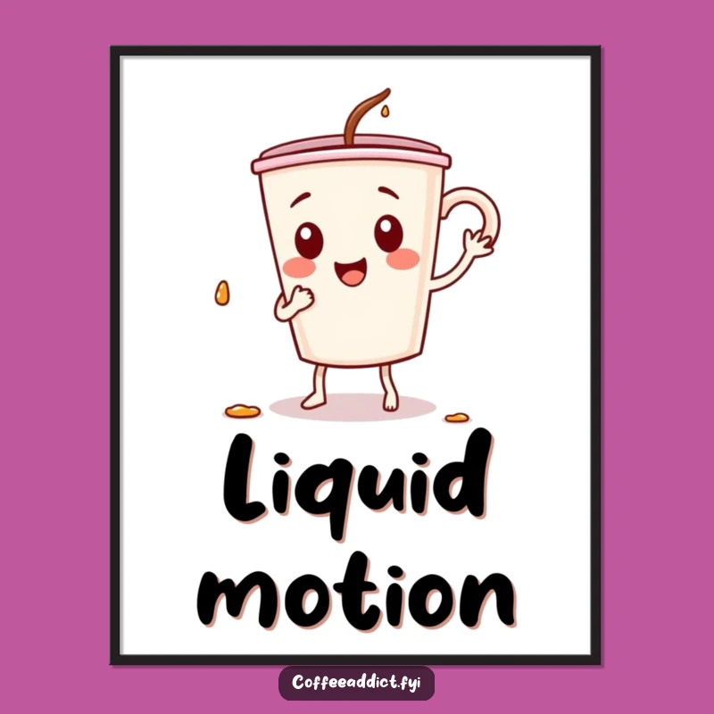 Funny Dancing Coffee Cup Digital Art: Instant Download for a Playful Boost