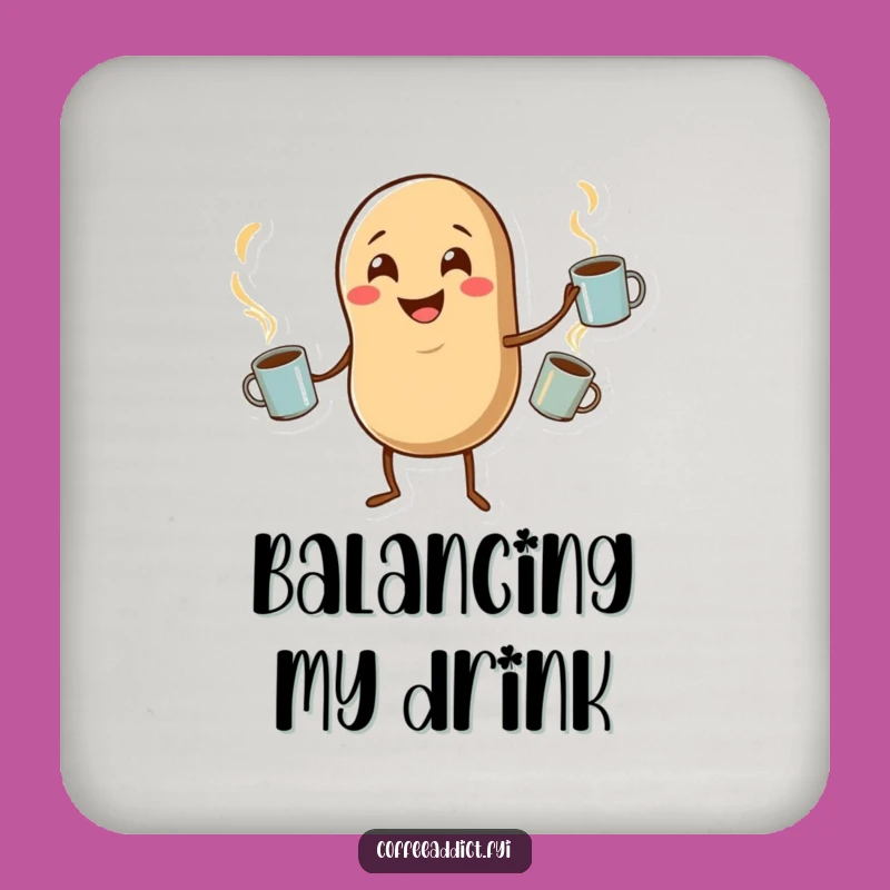 Funny Coffee Bean Juggling Coaster Protects Tables with Whimsy