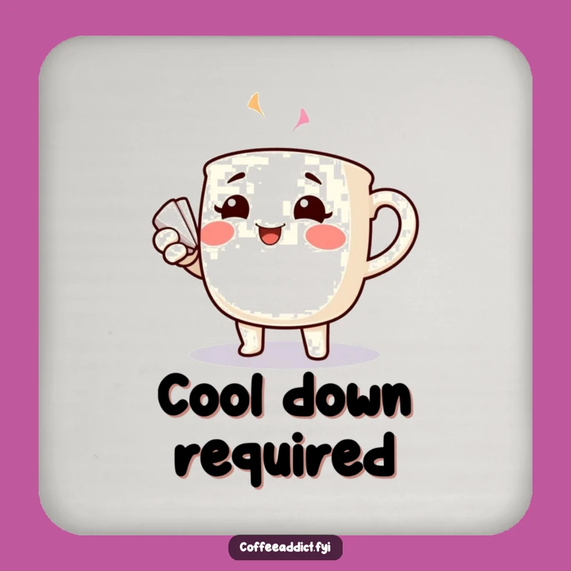 Funny Fanning Coffee Mug Coaster: Rosy Cheeks Table Protector Gift