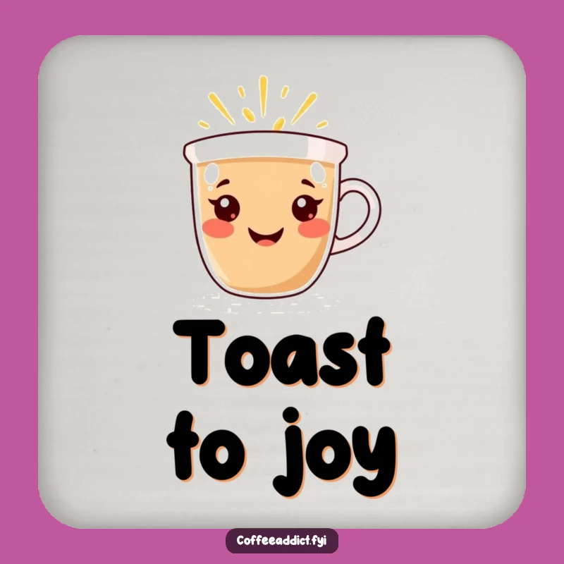 Funny Cheerful Coaster: Protect Surfaces with Coffee Cup - Quirky Gift!