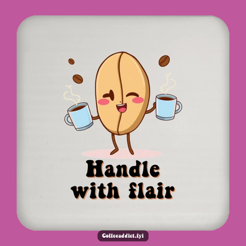 Funny Coffee Bean Juggling Coaster - Hilarious Protection for Your Surfaces