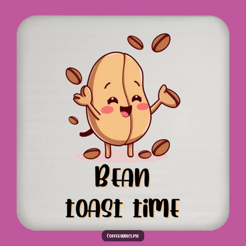 Funny Coffee Bean Juggling Coasters - Protect Surfaces with Humor Gift!
