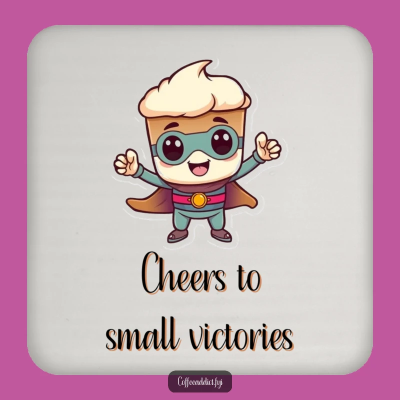 Funny Heroic Espresso Coaster Set: Tiny Hero Protection, a Fun Funny Gift