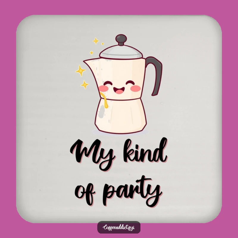 Funny Kawaii Coffee Pot Coaster: Gleeful Pour Protection, Hilarious Drink Saver