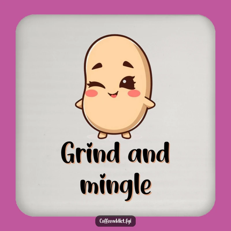 Funny Kawaii Coffee Bean Coaster - Mischief Protection, Quirky Gift