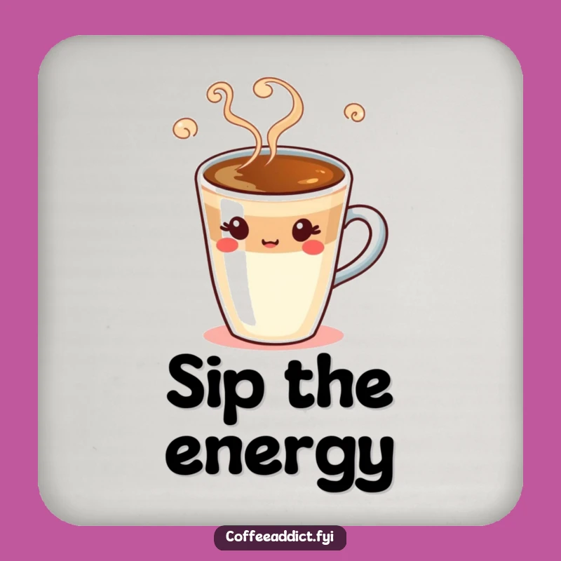 Funny Espresso Shot Drink Coaster: Protect Surfaces with a Silly Winking Coffee Character