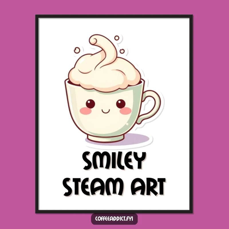 Funny Kawaii Teacup Poster: Add Cozy Charm to Your Walls