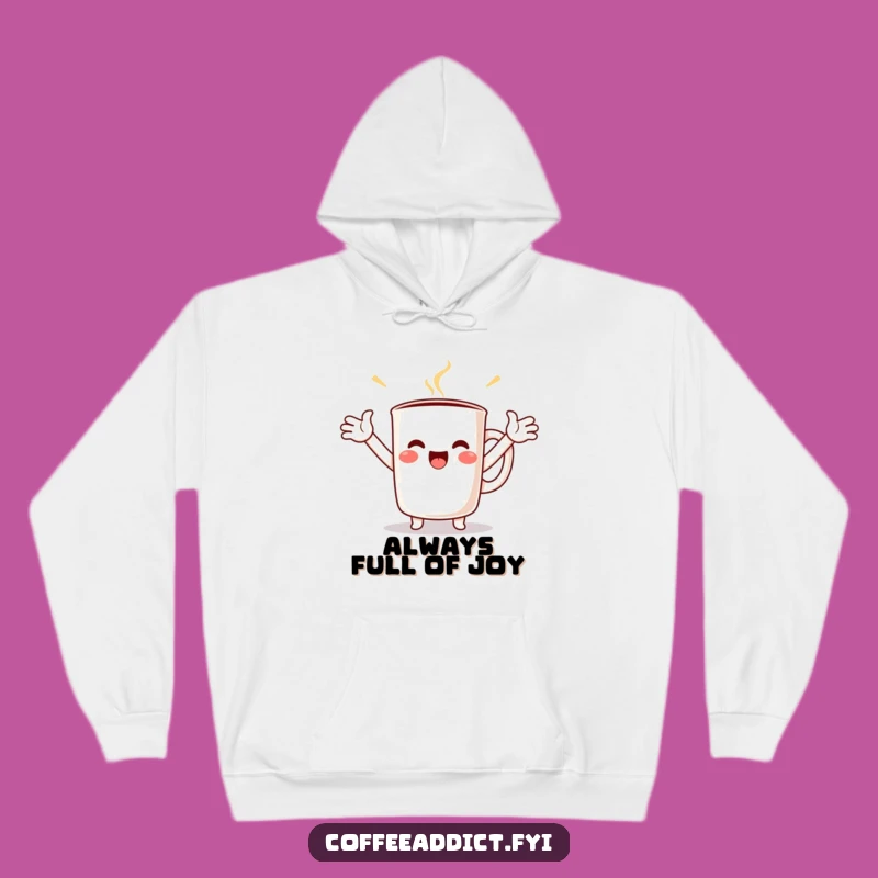 Cozy Funny Kawaii Coffee Mug Hoodie - Embrace Joyful Warmth, Perfect Gift