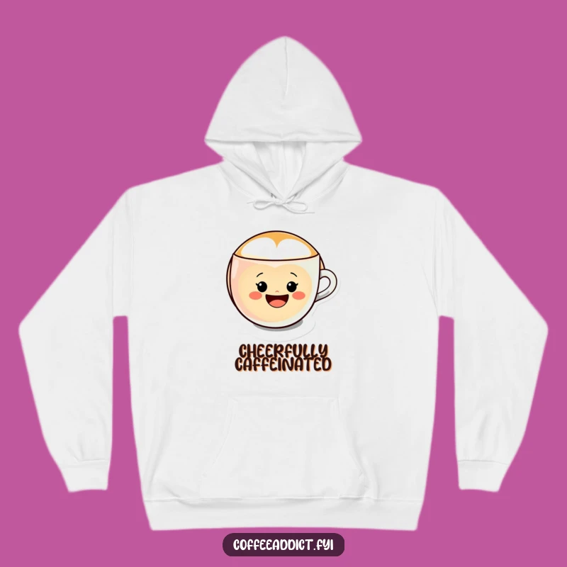 Funny Kawaii Latte Art Hoodie, Cheerful Smiley Gift for Cozy Coffee Lovers