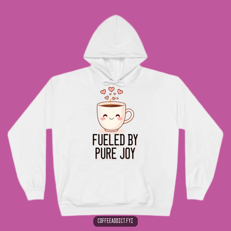 Cozy Funny Dancing Coffee Cup Hoodie: Heart Steam Warmth Gift