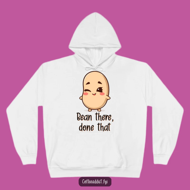 Cozy Funny Kawaii Coffee Bean Hoodie - Cheeky Comfort, Warm Gift