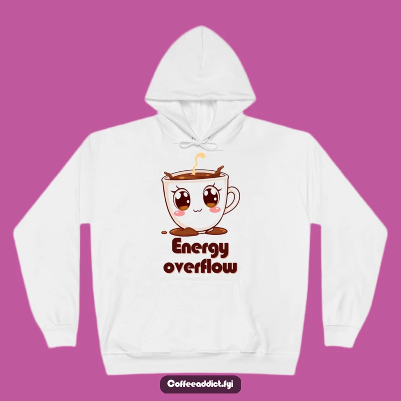 Funny Excited Coffee Cup Hoodie - Cozy and Hilarious Gift for Caffeine Lovers