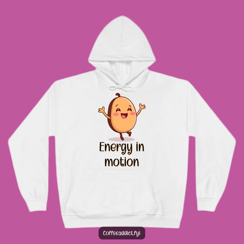 Funny Coffee Bean Cartwheel Hoodie: Cozy Bean's Energetic Spin, Warm Funny Gift