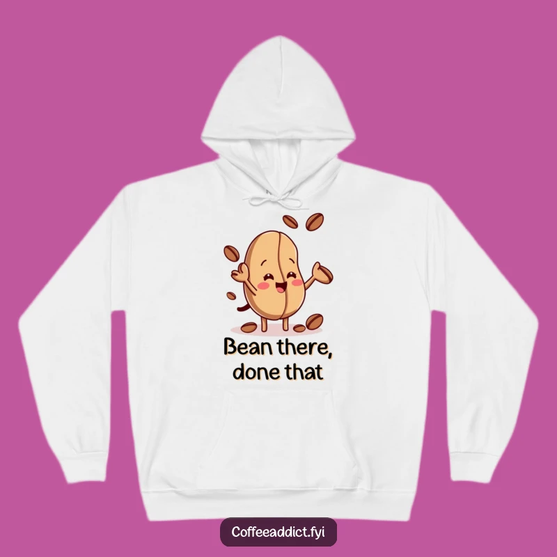 Funny Coffee Bean Juggling Hoodie - Cozy & Hilarious Gift for All!