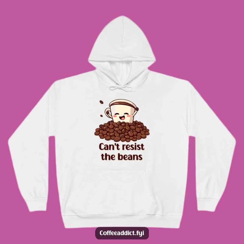 Funny Cozy Faceplant Hoodie: Coffee Bean Dive Comfort - Awesome Gift!