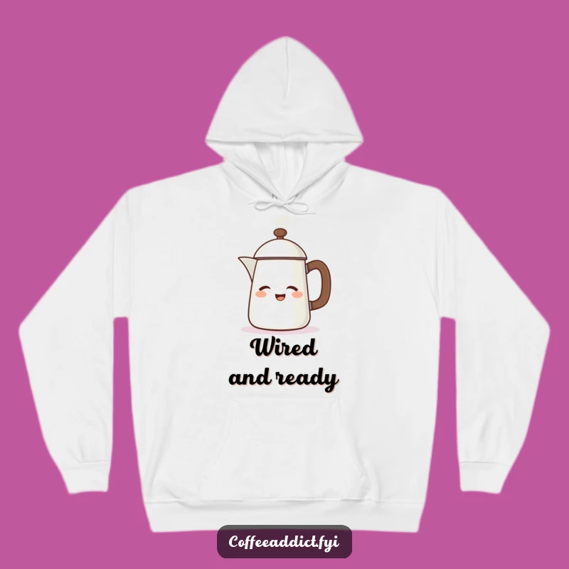 Funny Winking Coffee Pot Hoodie - Cozy Up with Comedic Warmth