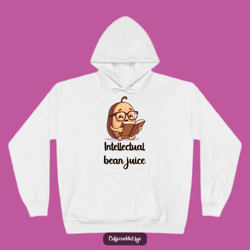 Funny Intellectual Coffee Bean Hoodie: Cozy Reading Comfort - Awesome Gift!