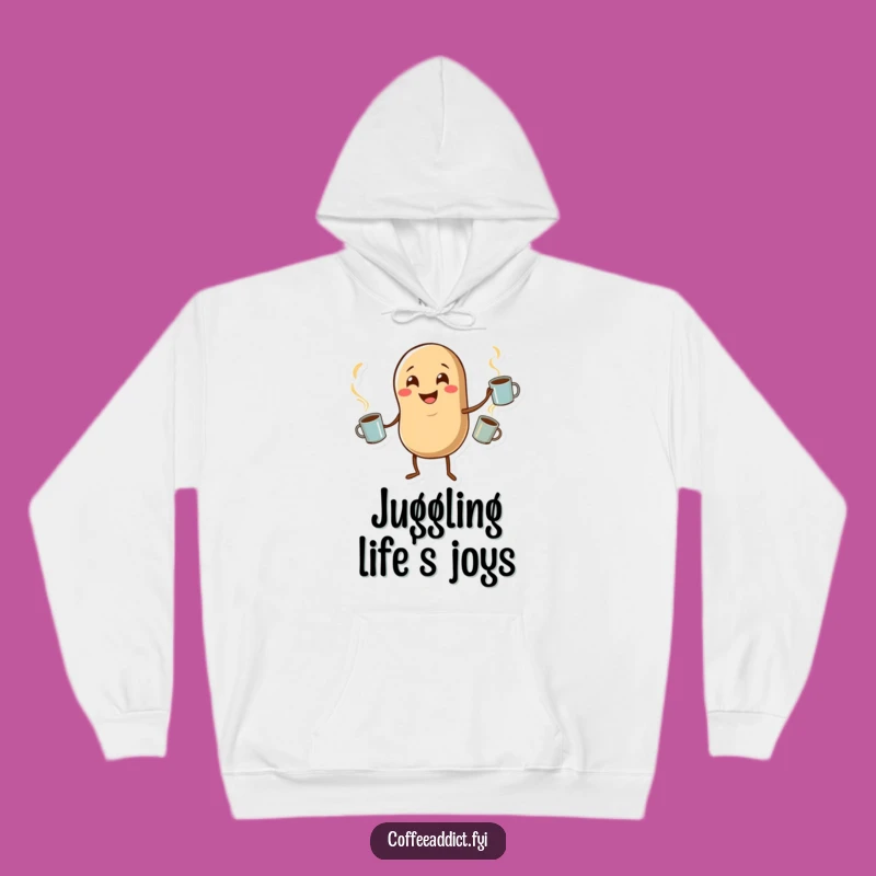 Cozy Funny Coffee Bean Juggler Hoodie for Warmth and Chuckles