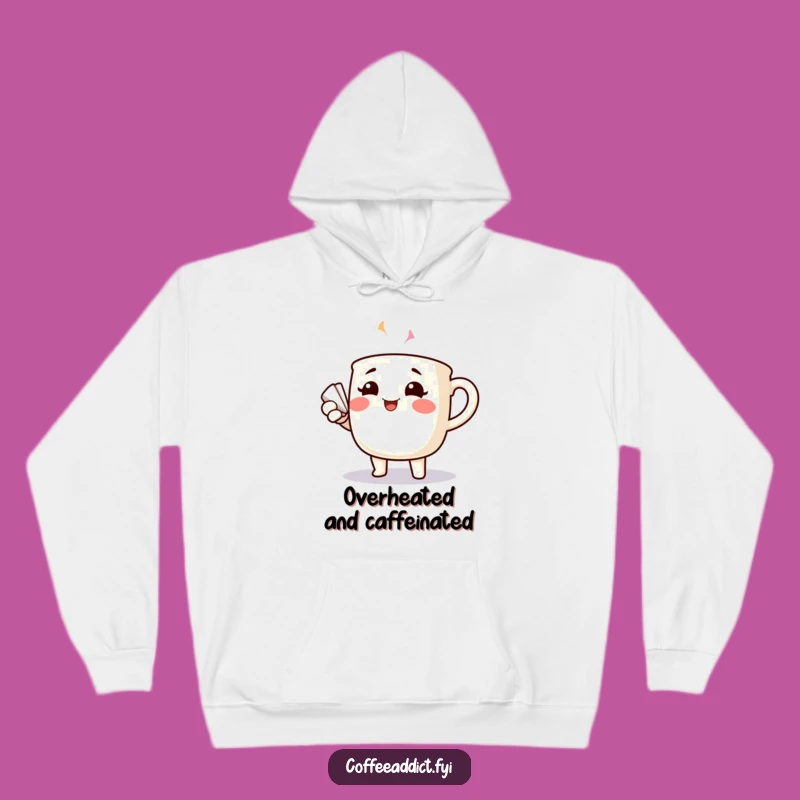 Cozy Funny Fanning Coffee Mug Hoodie: Rosy Cheeks Comfort Gift