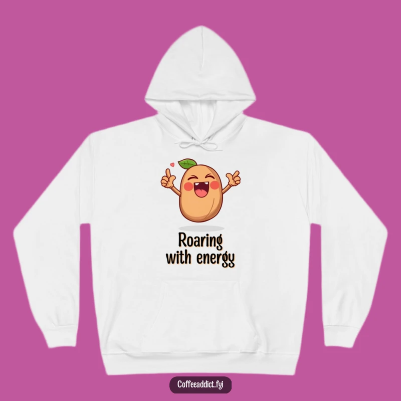 Funny Coffee Bean Hoodie - Roaring Comfort & Strength, Cozy Gift Idea