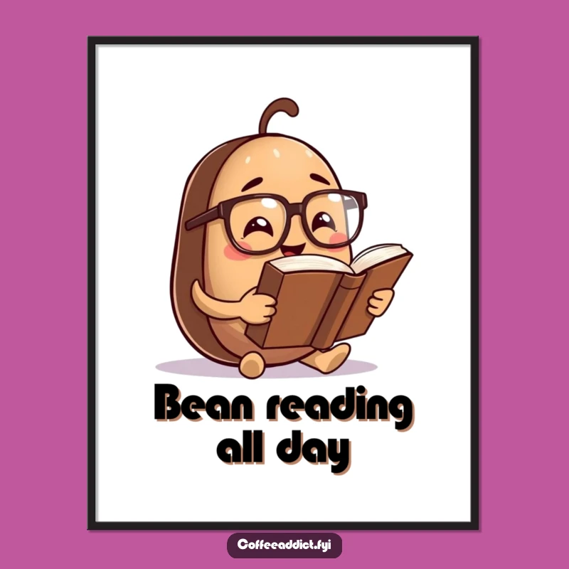 Funny Free Printable Wall Art: Bookish Bean for Intellectual Decor Downloadable