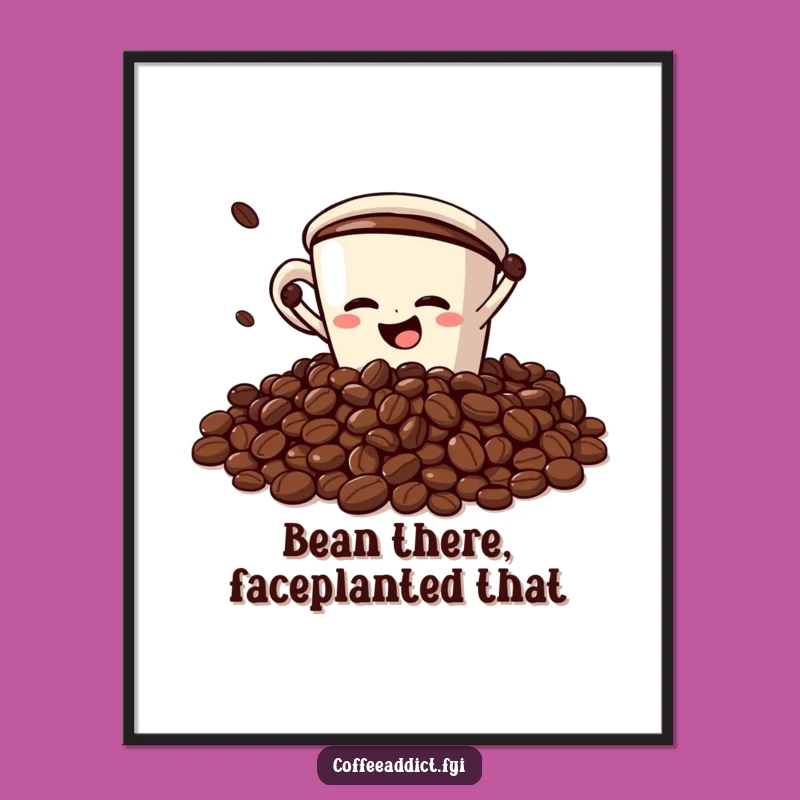 Funny Free Printable Wall Art: Faceplant Cup for Comical Decor Downloadable