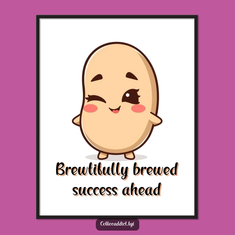 Funny Kawaii Coffee Bean Wall Art: Free Printable Downloadable, Mischievous Decor