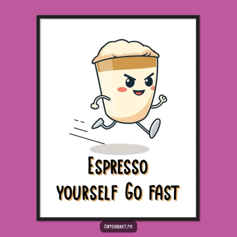 Free Printable Wall Art: Hilarious Running Espresso Shot Art!