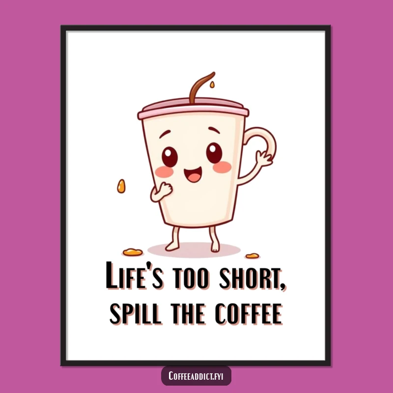 Free Printable Coffee Cup Dance Art - Funny Downloadable Decor