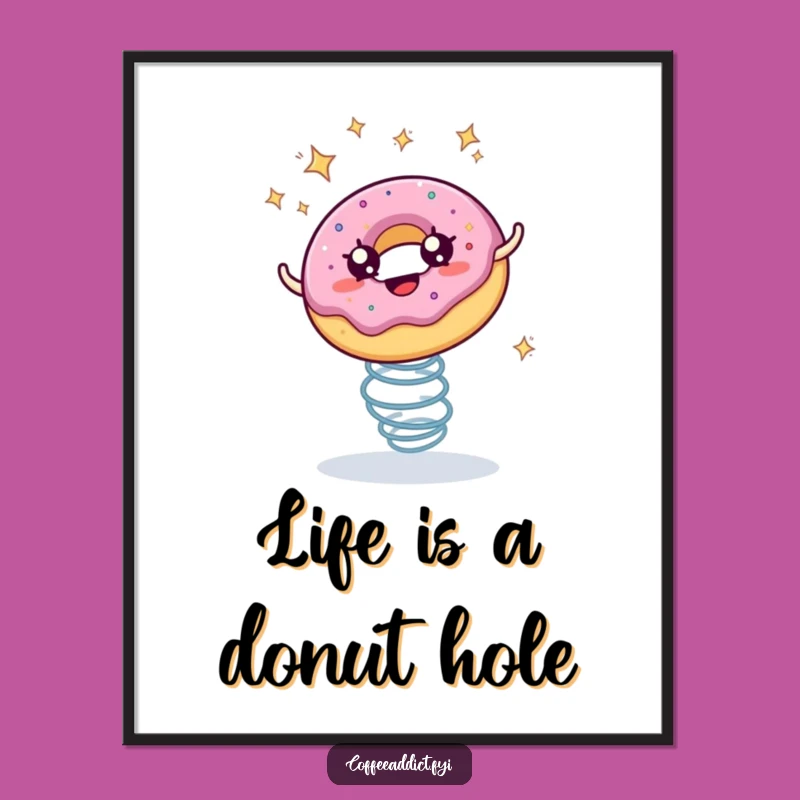 Free Printable Wall Art: Bouncing Donut - Whimsical Decor Download