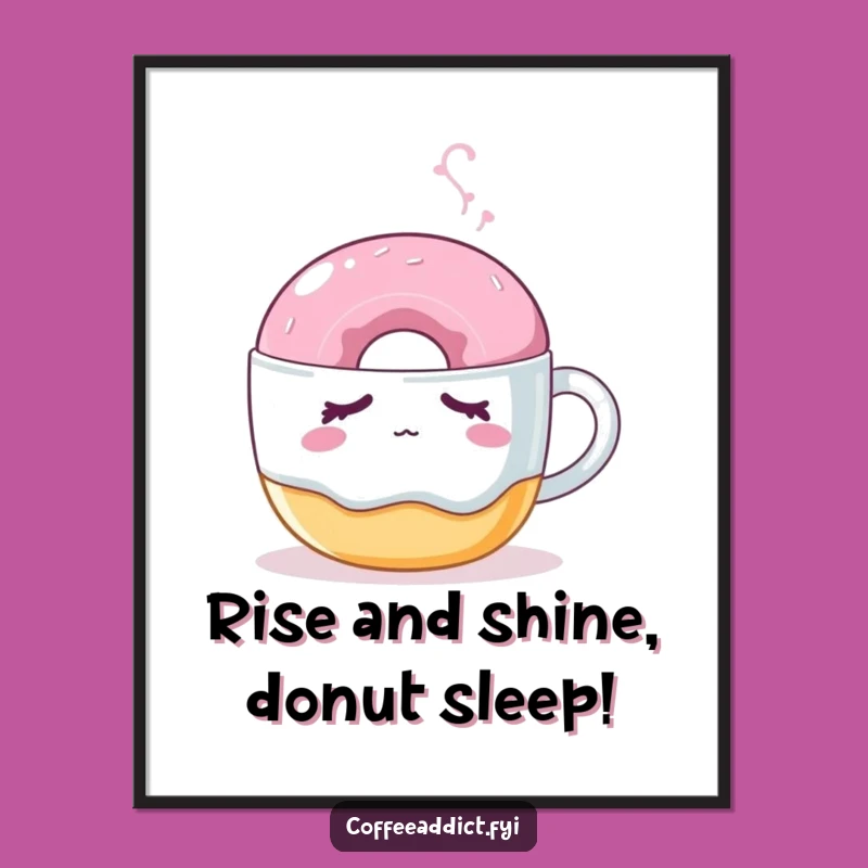 Funny Free Printable Wall Art: Sleepy Donut Nudge, Humorous Downloadable Decor for Kitchens