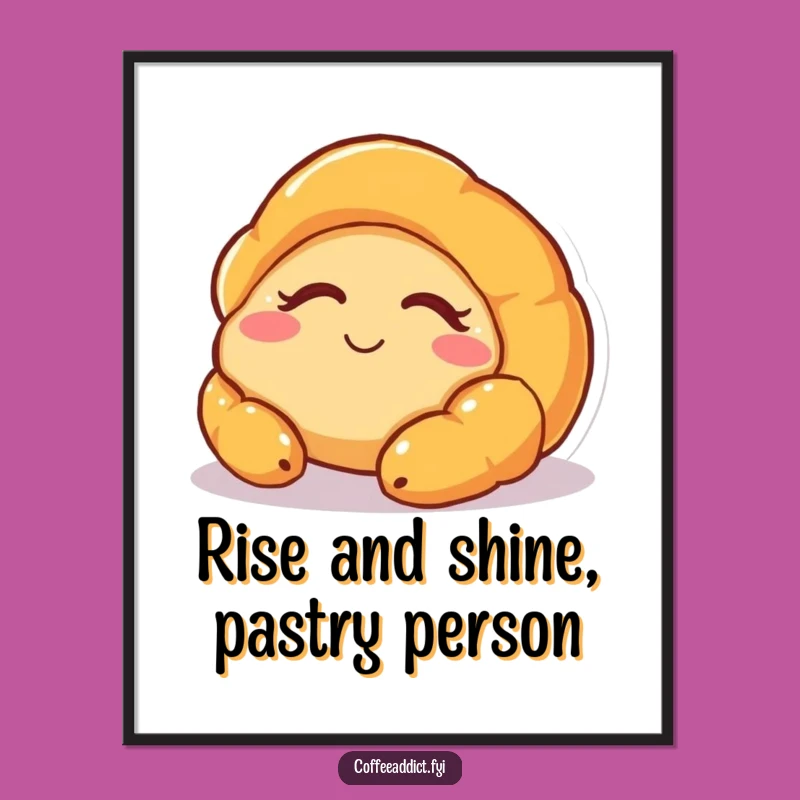 Free Printable Wall Art: Sleepy Croissant's Calm Vibes, Humorous Downloadable Decor