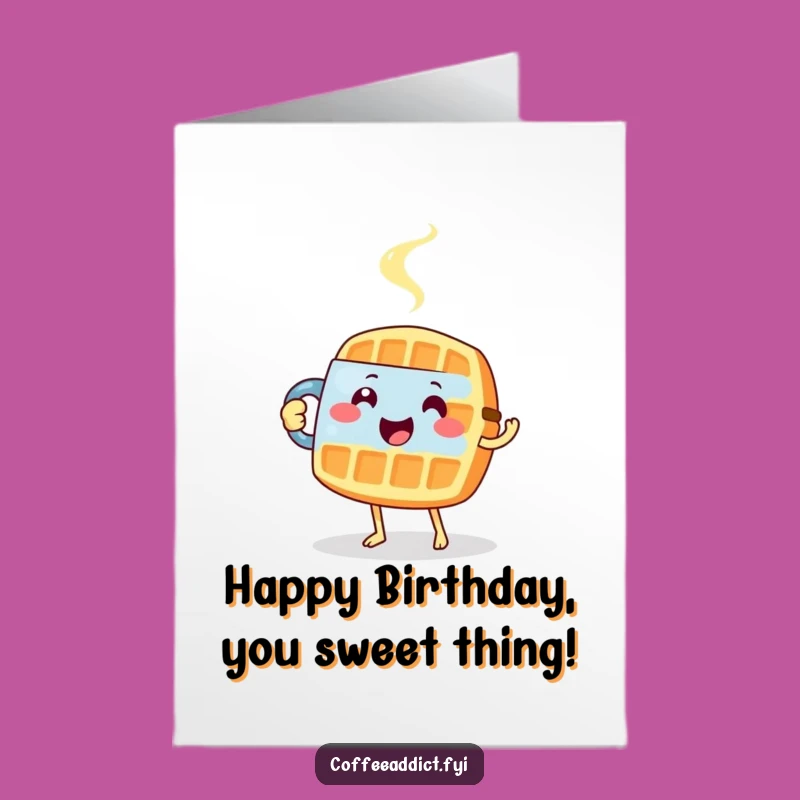 Free Printable Birthday Card: Tiptoeing Waffle - Sweet Downloadable Gift!