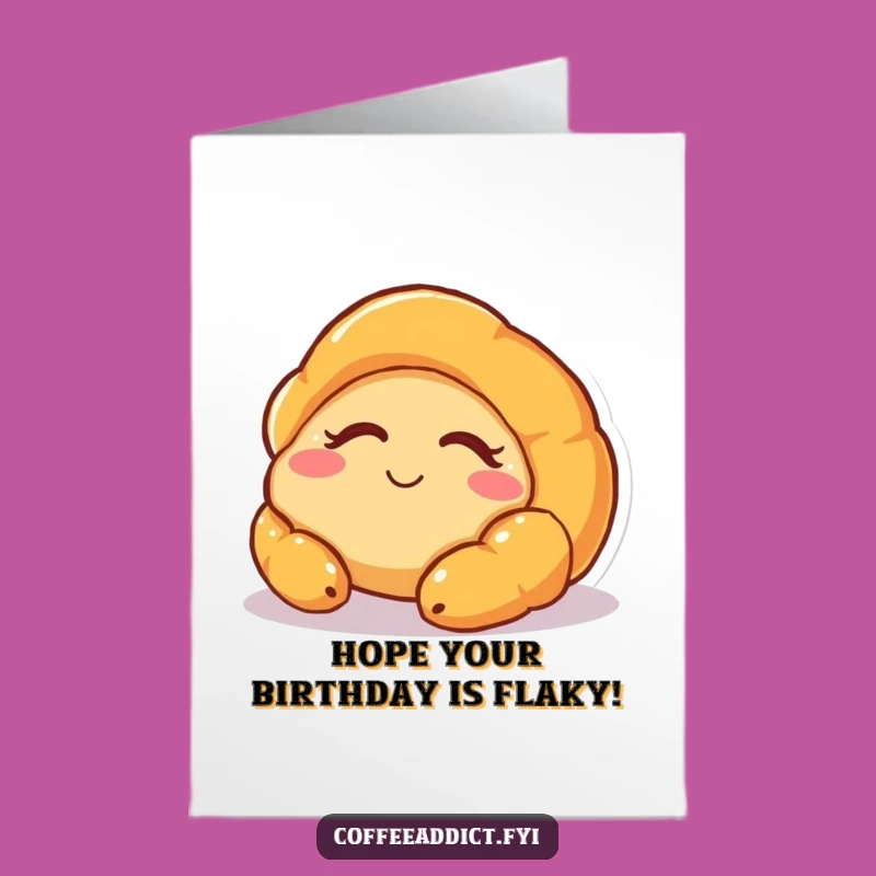 Free Printable Birthday Card: Sleepy Croissant's Gentle Wake-Up Laugh, Downloadable Gift