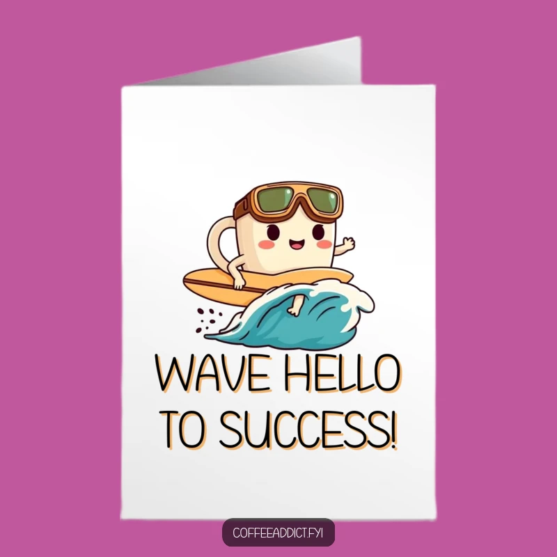Free Printable Congrats Card: Coffee Mug Surfer Wins Big Downloadable Gift