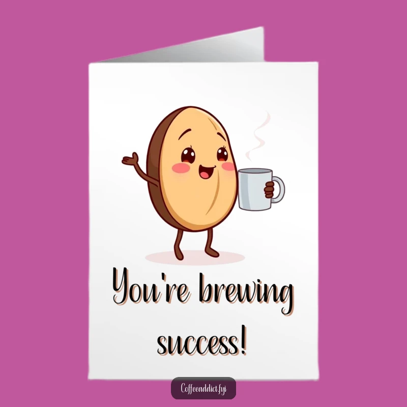 Free Printable Congrats Card: Dancing Coffee Bean Celebration, Perfect Downloadable Gift