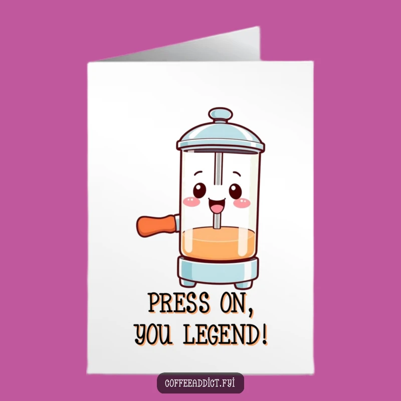 Free Printable Congrats Card: French Press Gusto Funny Downloadable Gift