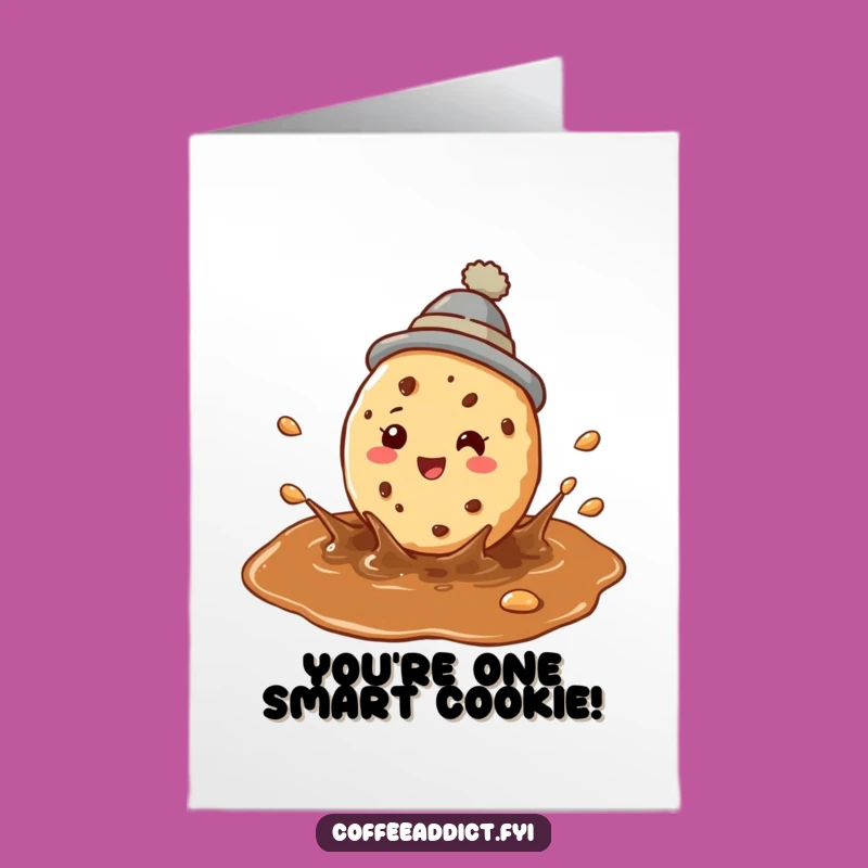 Free Printable Congrats Card: Funny Coffee Cookie Splash, Perfect Downloadable Gift for Wins