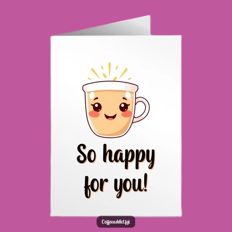 Free Printable Congrats Card: Happy Cup for Radiant Achievements Downloadable