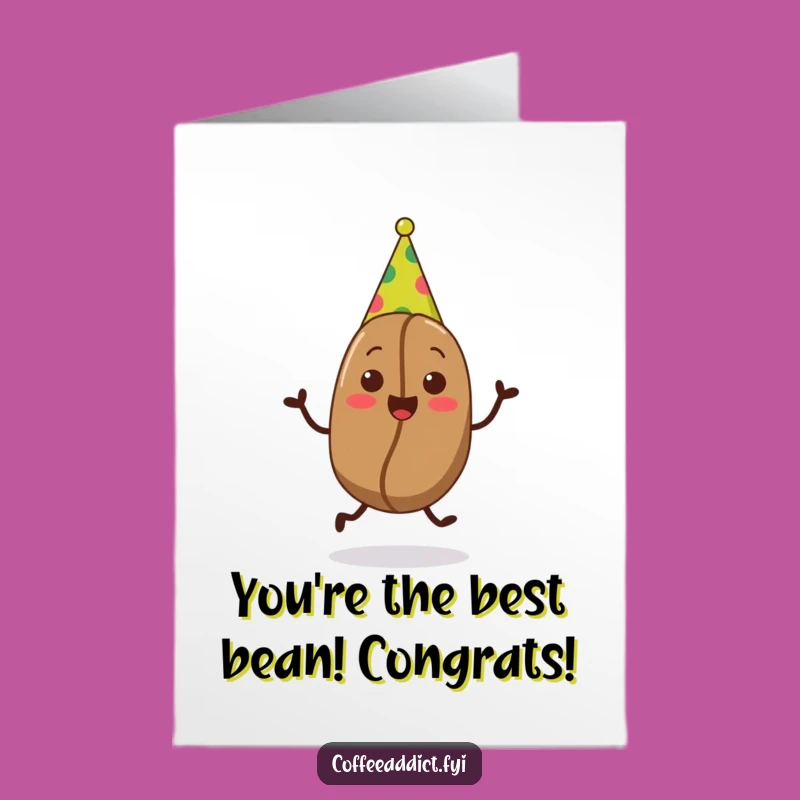 Free Printable Congrats Card: Joyful Coffee Bean Jigging Celebration Gift