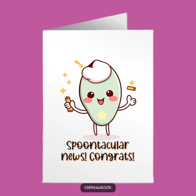 Free Printable Congrats Card: Jingling Spoon, Delighted Flair, Downloadable Success