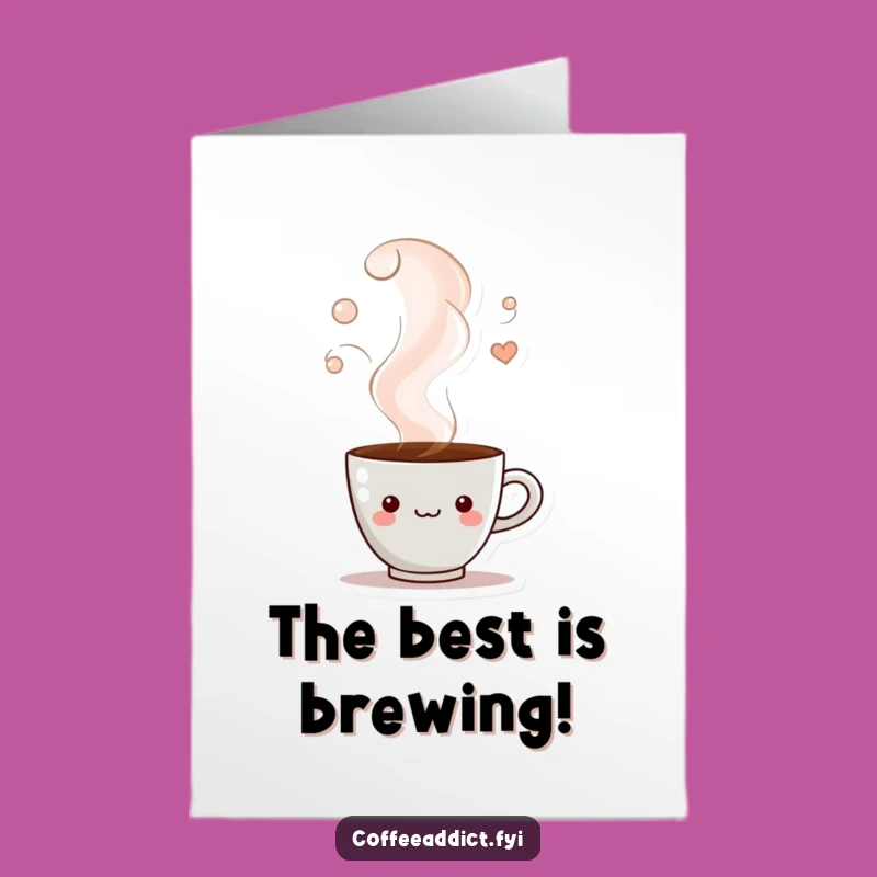 Free Printable Congrats Card: Steamy Peek-a-Boo Cup, Funny Downloadable Gift for Celebrating Success