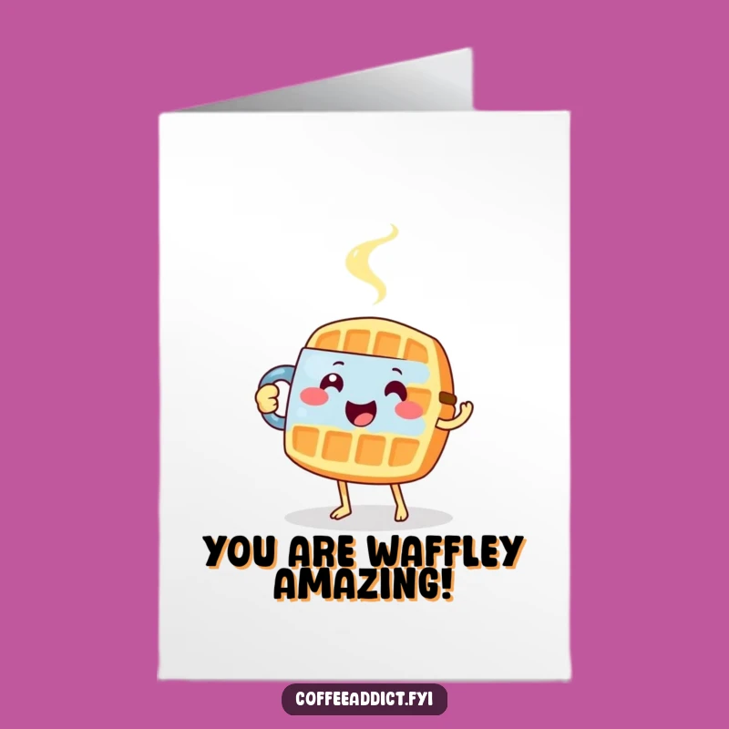 Free Printable Congrats Card: Tiptoeing Waffle - Cozy Downloadable Celebration