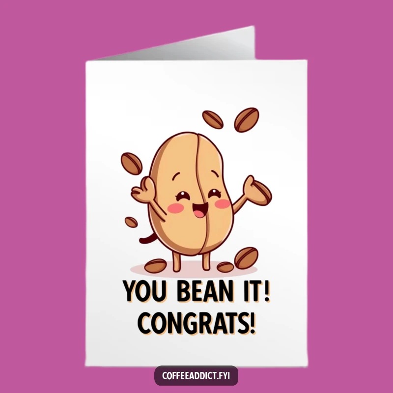 Free Printable Congrats Card: Juggling Bean's Achievements Sparkle, Downloadable Gift of Joy