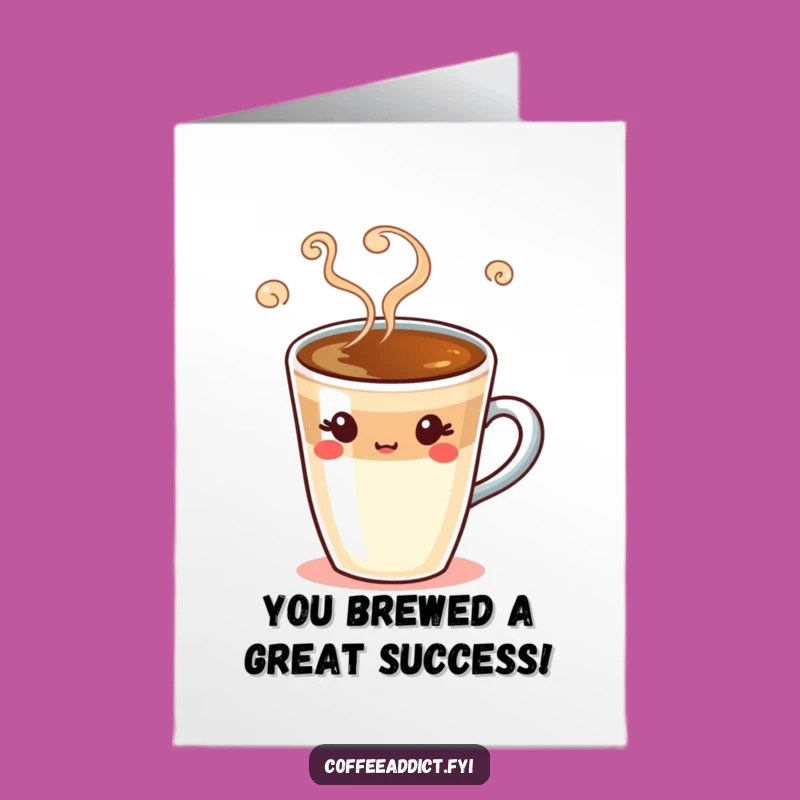 Free Printable Congrats Card: Winking Espresso Shot, Humorous Downloadable for Any Achievement