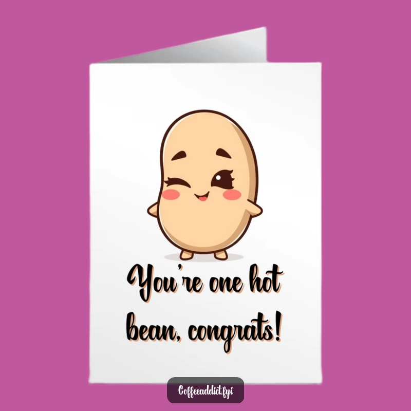 Free Printable Congrats Card: Winking Bean, Mischievous Downloadable Celebration