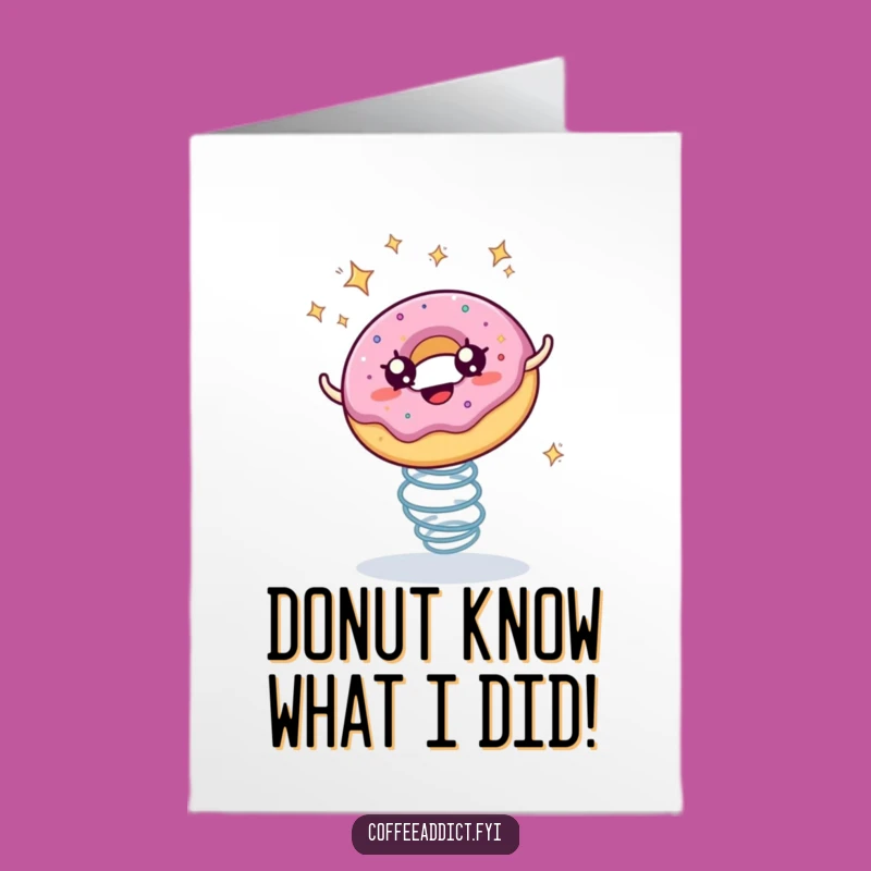 Free Printable Thank You Card: Bouncing Donut - Sweetest Downloadable Gratitude!