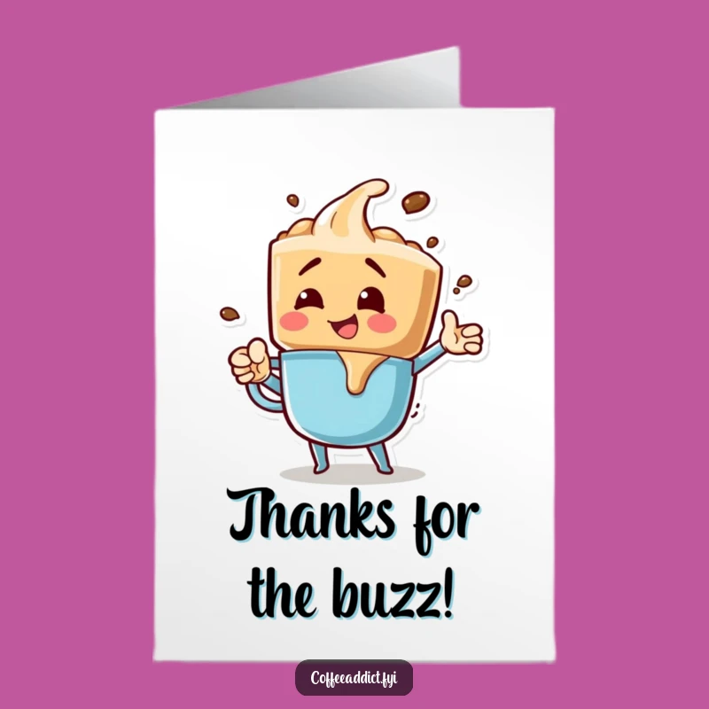 Free Printable Thank You Card: Bubbly Drip Character, Hilarious Downloadable Gift for Coffee Lovers