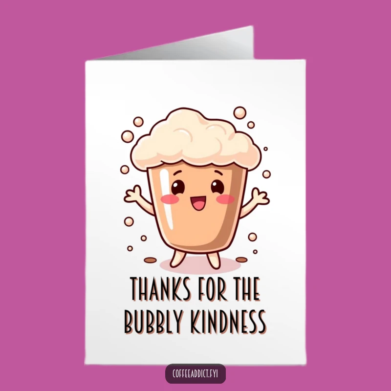 Free Printable Thank You Card: Dancing Foam Cup - Cheerful DIY Downloadable Gift