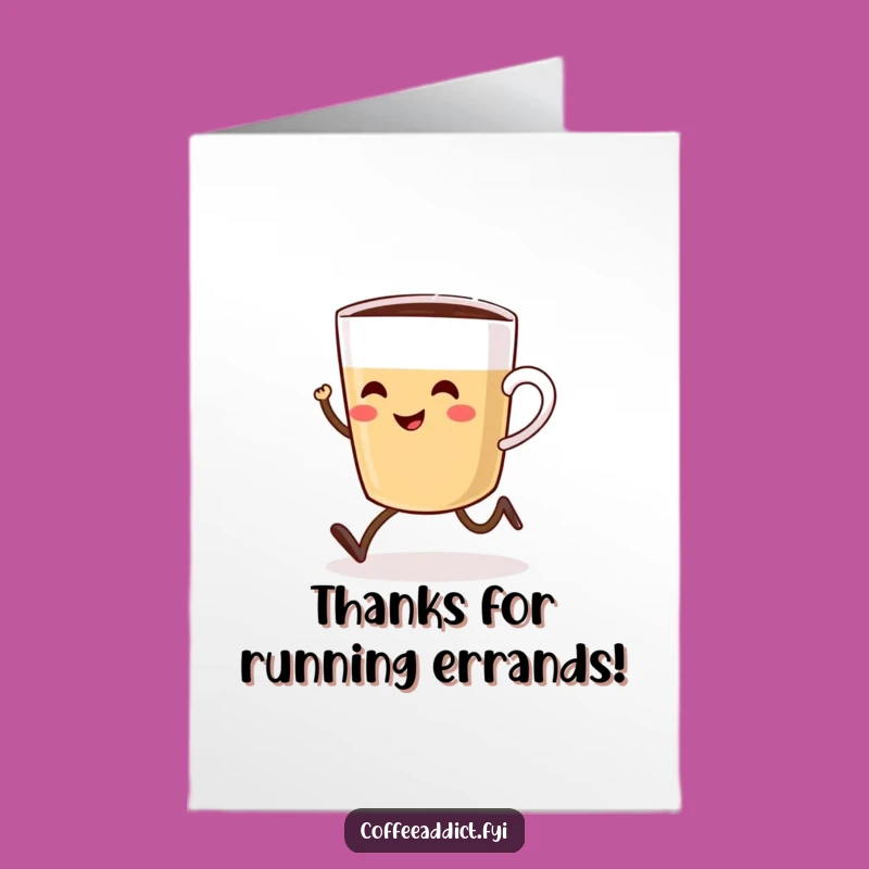 Free Printable Thank You Card: Fast Coffee Cup - Humorous Downloadable Gratitude